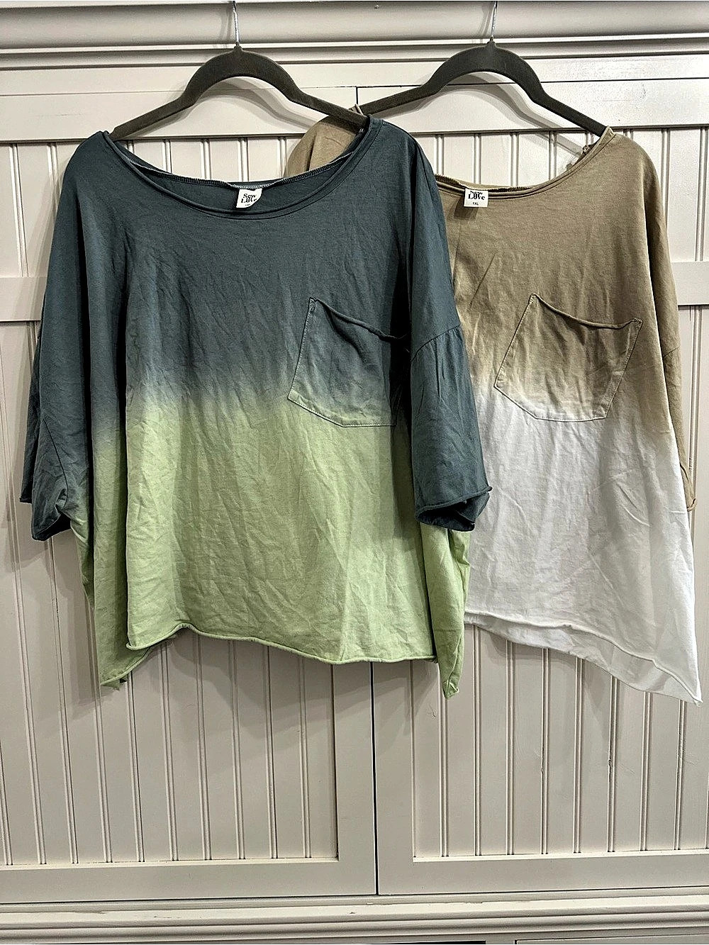 Sew In Love Color Block Cotton Tunic 1XL Like New Lot of 2